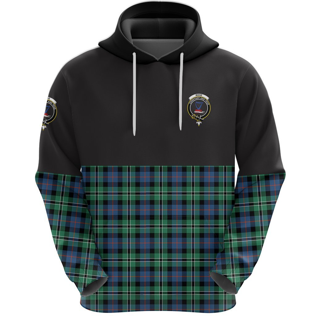 Rose Hunting Ancient Clan Half Of Tartan Hoodie