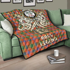 Ross Ancient Tartan Crest Legend Gold Royal Premium Quilt