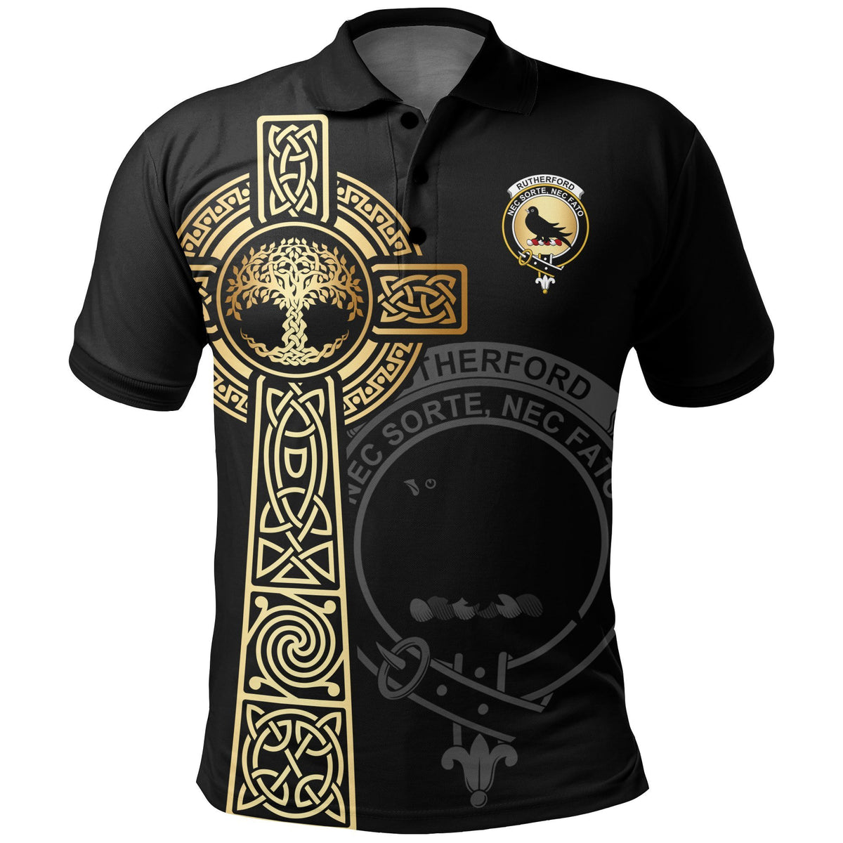 Rutherford Clan Unisex Polo Shirt - Celtic Tree Of Life