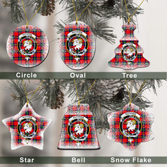 Ruthven Tartan Christmas Ceramic Ornament - Snow Style