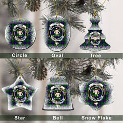 Schaw (of Sauchie) Tartan Christmas Ceramic Ornament - Snow Style