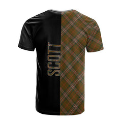 Scott Brown Modern Tartan T-Shirt Half of Me - Cross Style