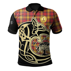 Scrymgeour Tartan Polo Shirt Viking Wolf