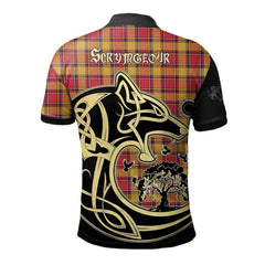 Scrymgeour Tartan Polo Shirt Viking Wolf
