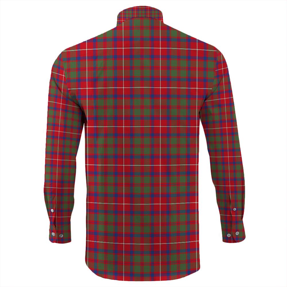 Shaw Red Modern Tartan Long Sleeve Button Shirt