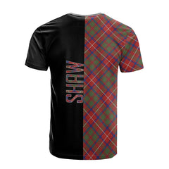 Shaw Red Modern Tartan T-Shirt Half of Me - Cross Style