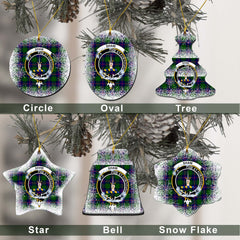 Shaw (of Tordarroch) Tartan Christmas Ceramic Ornament - Snow Style