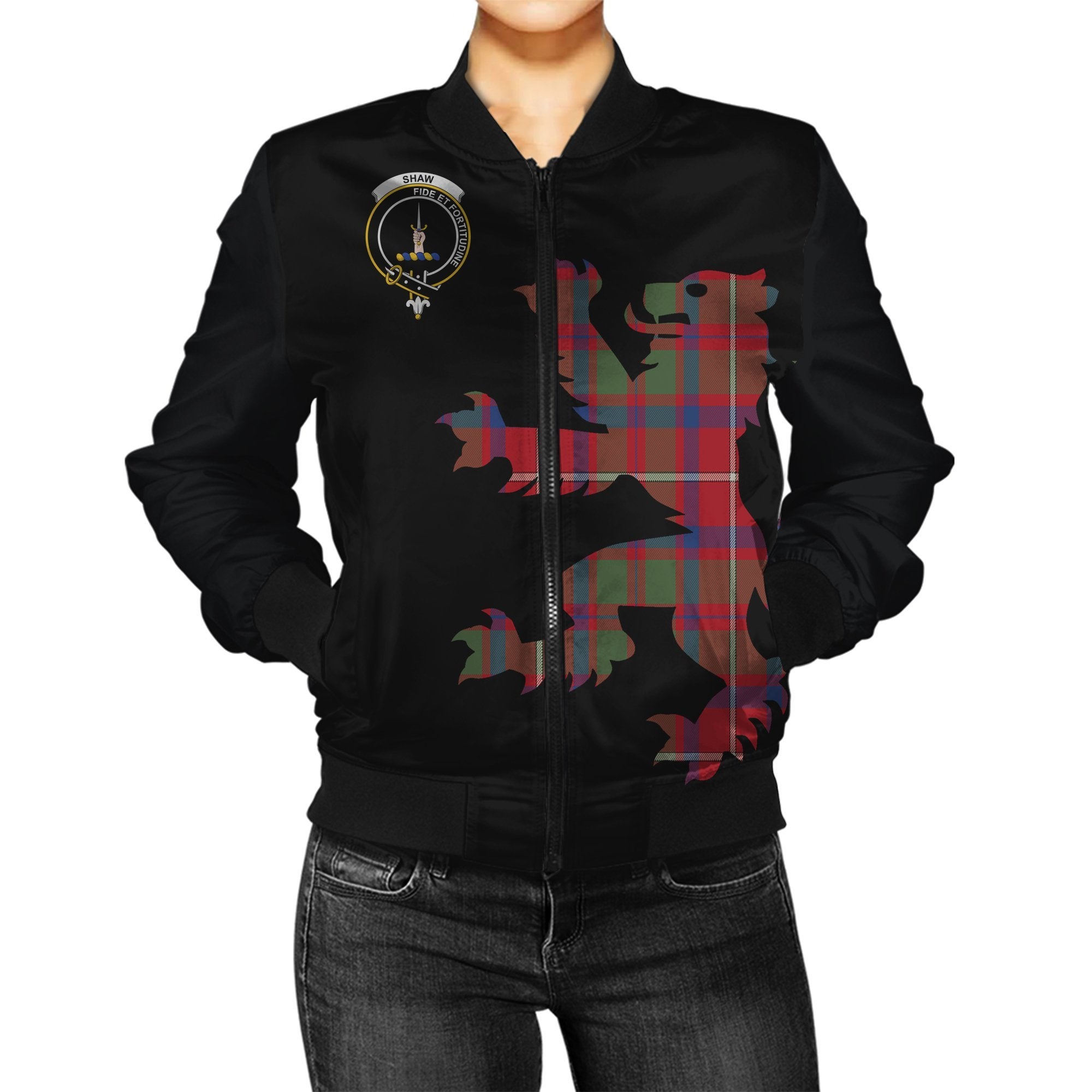 Shaw of Tordarroch Tartan Bomber Jacket Lion & Thistle