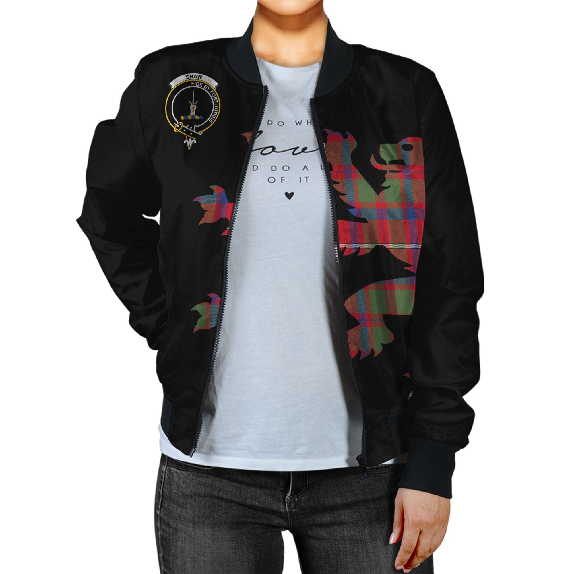 Shaw of Tordarroch Tartan Bomber Jacket Lion & Thistle