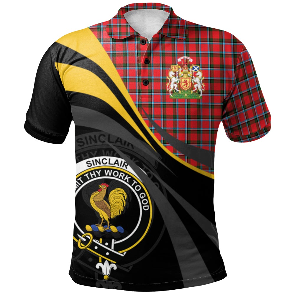 Sinclair Modern Tartan Polo Shirt - Royal Coat Of Arms Style