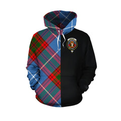 Skirving Tartan Hoodie Half of Me - Cross Style