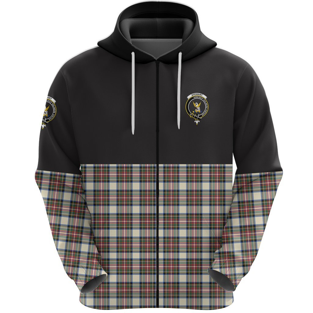 Stewart Dress Ancient Clan Half Of Tartan Zipper Hoodie