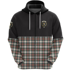 Stewart Dress Ancient Clan Half Of Tartan Zipper Hoodie