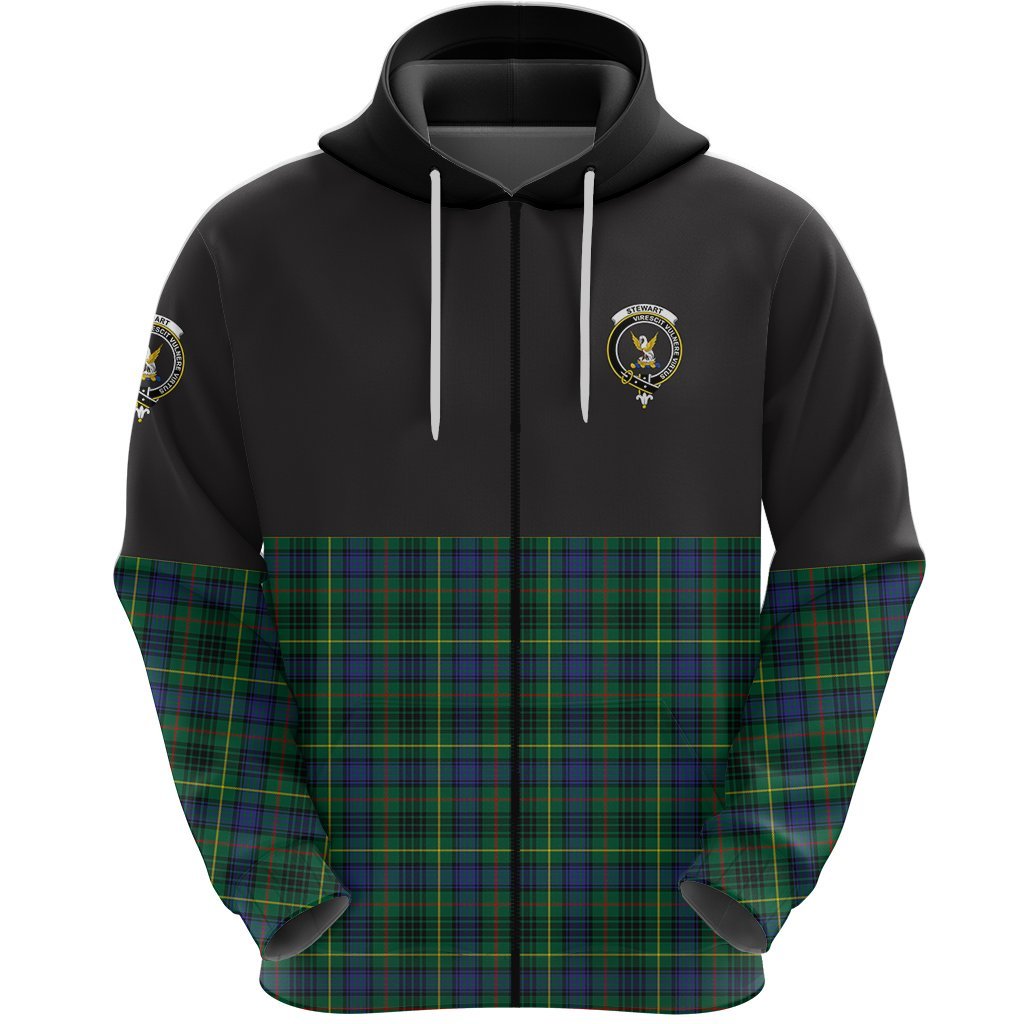 Stewart Hunting Modern Clan Half Of Tartan Zipper Hoodie