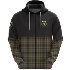 Stewart Hunting Weathered Clan Half Of Tartan Zipper Hoodie