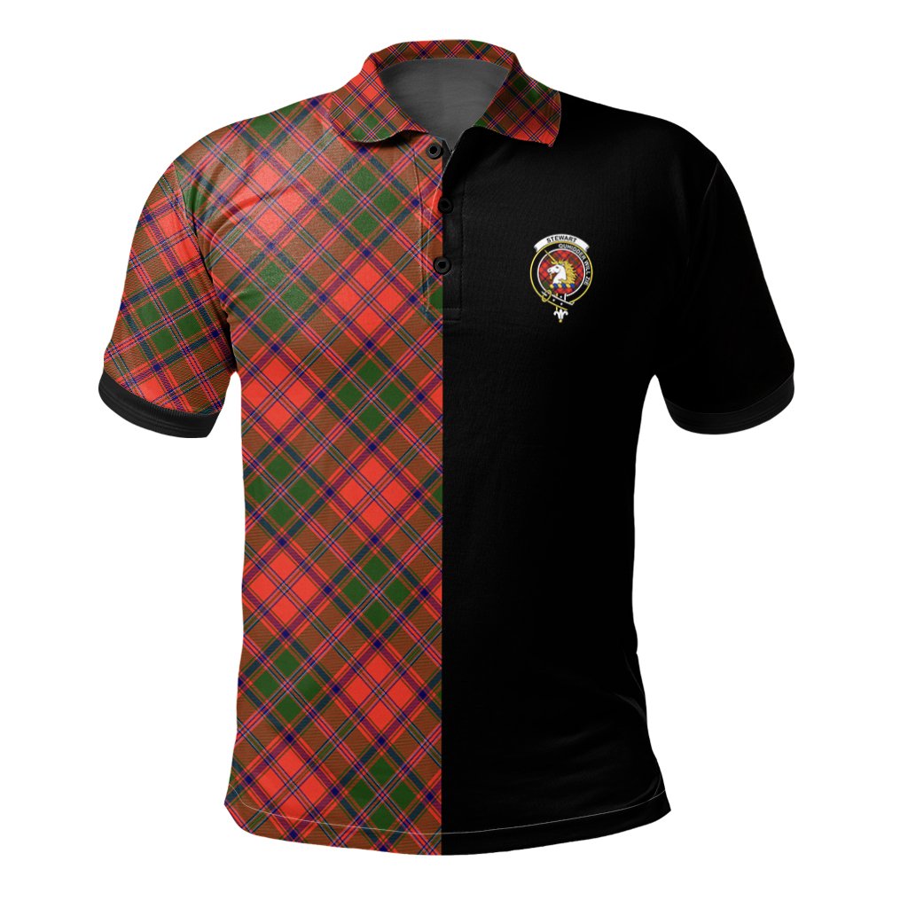 Stewart of Appin Modern Tartan Polo Shirt Half of Me - Cross Style
