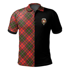 Stewart of Appin Modern Tartan Polo Shirt Half of Me - Cross Style