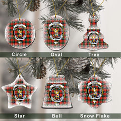 Stewart (High Stewards) Tartan Christmas Ceramic Ornament - Snow Style