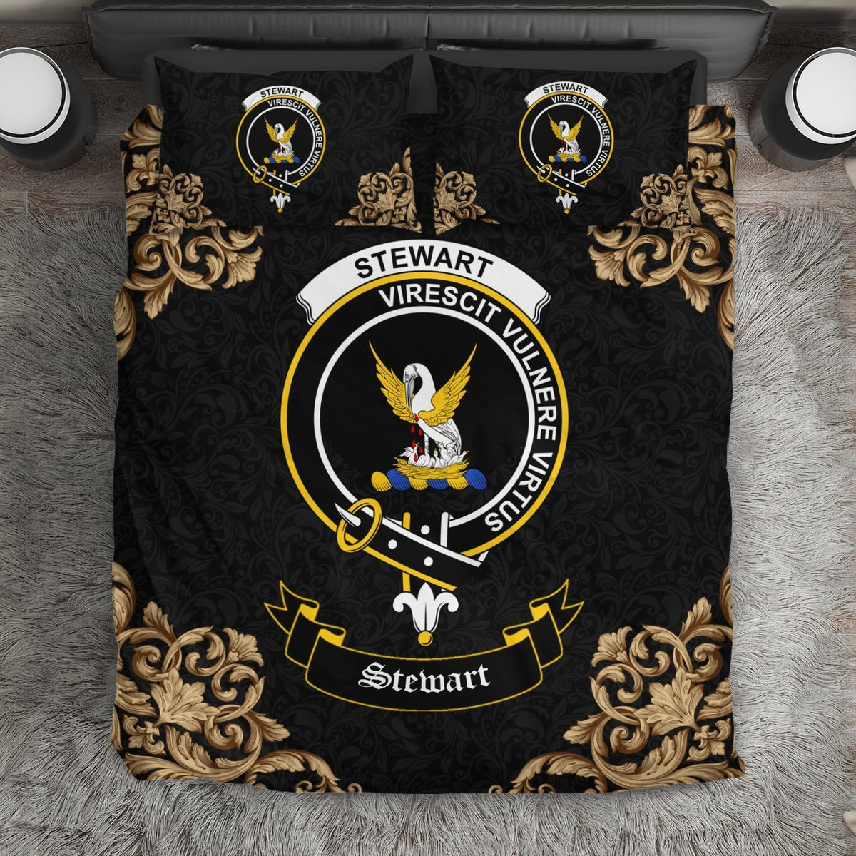 Stewart (High Stewards) Crest Black Bedding Set