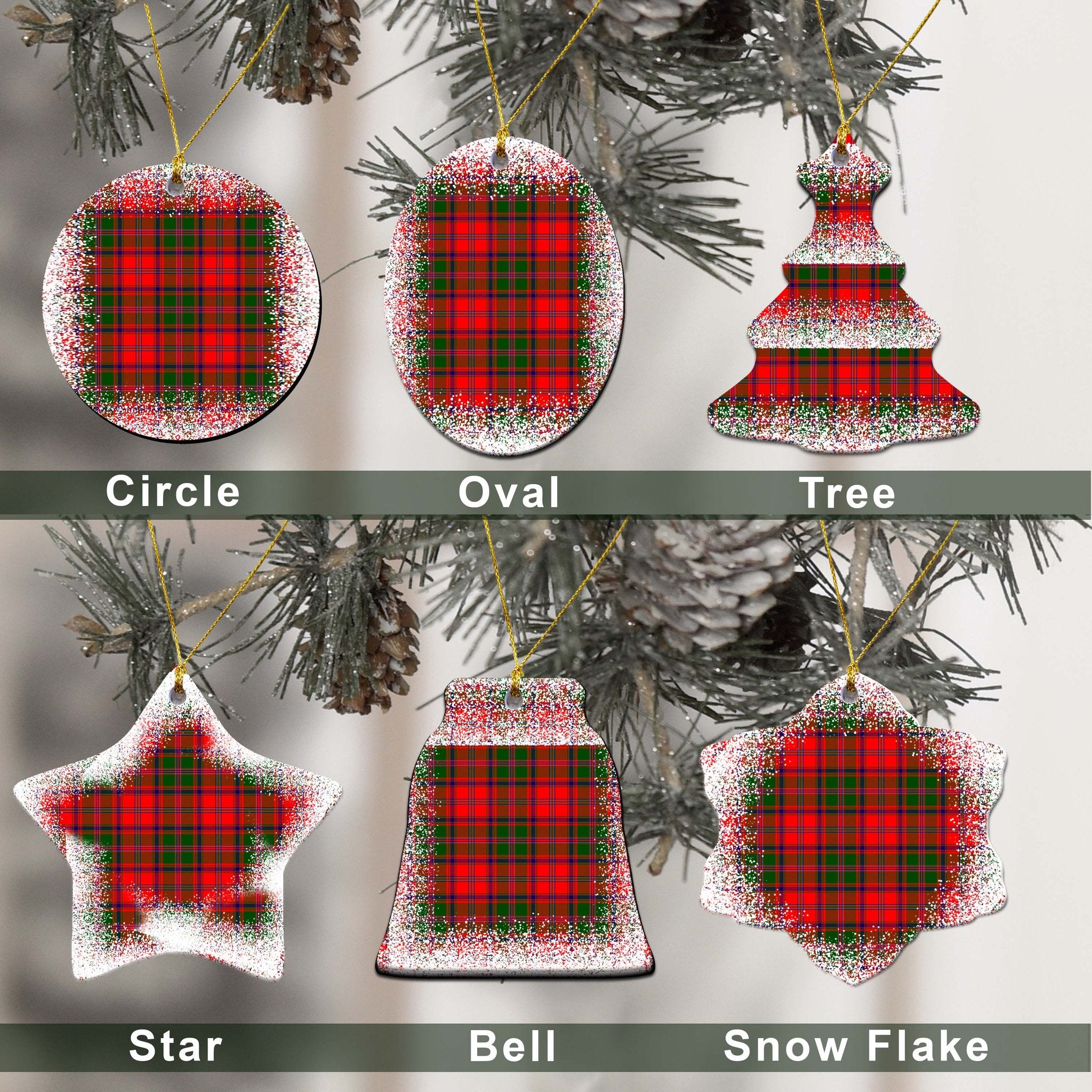 Stewart (of Appin) Tartan Christmas Ceramic Ornament - Snow Style