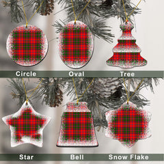 Stewart (of Appin) Tartan Christmas Ceramic Ornament - Snow Style