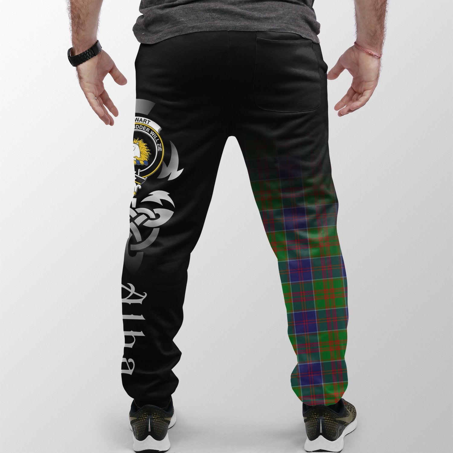 Stewart Of Appin Hunting Modern Tartan Crest Jogger Sweatpants - Alba Celtic Style