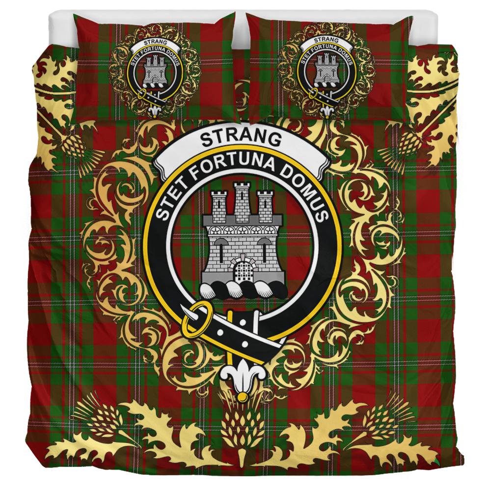 Strange Tartan Crest Bedding Set - Golden Thistle Style