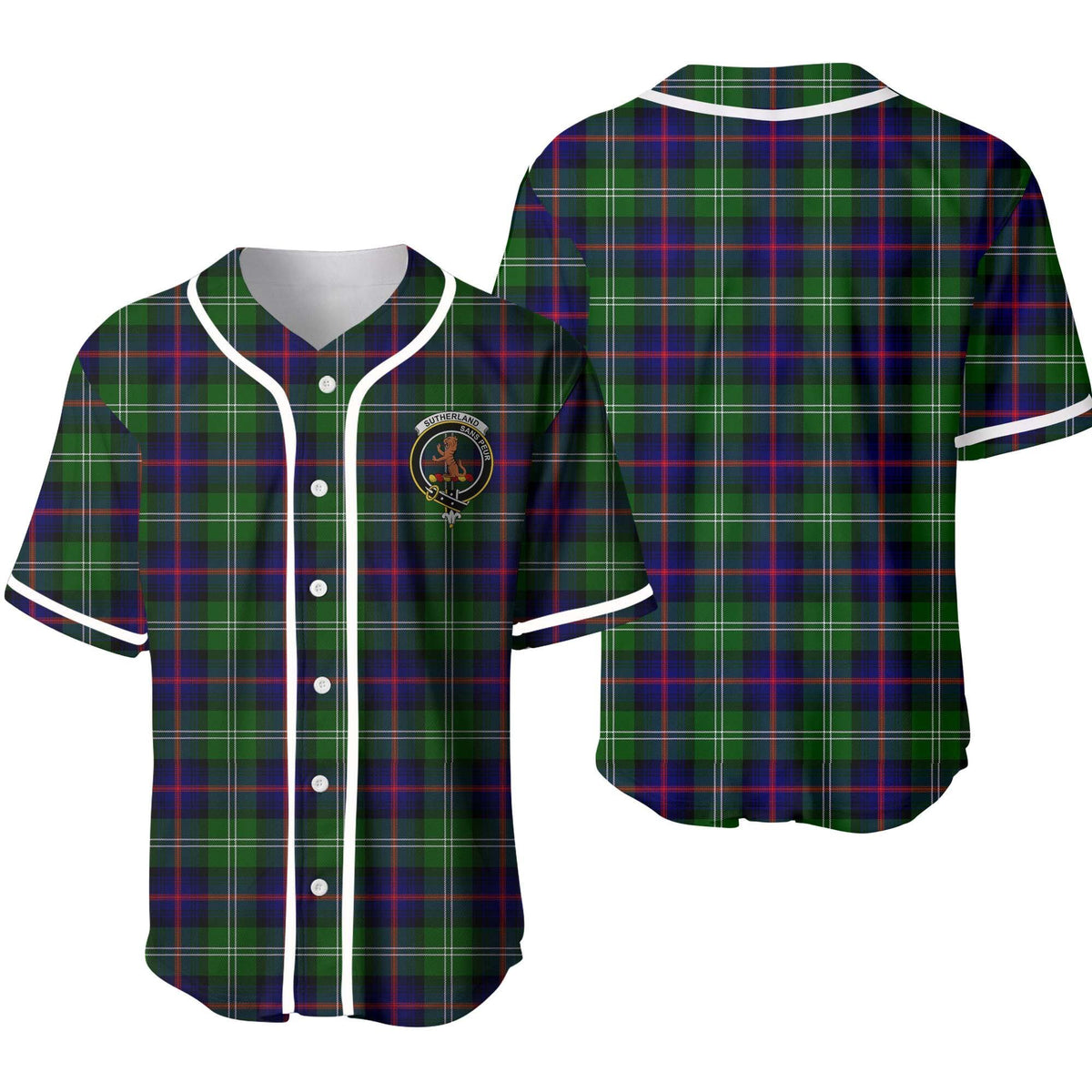 Sutherland II Tartan Unisex Baseball Jersey