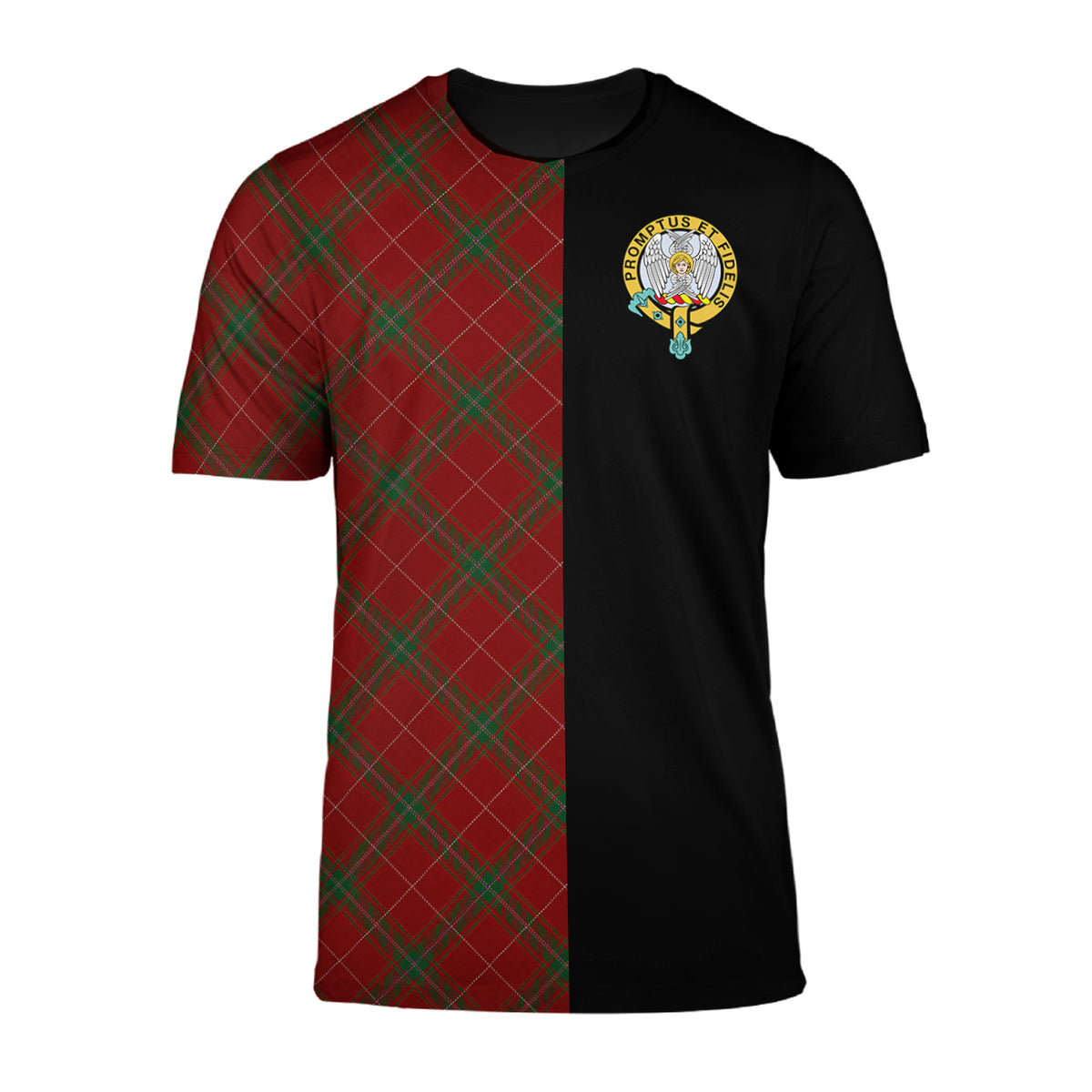 Carruthers Modern Tartan Official Crest T-Shirt Half of Me - Cross Style