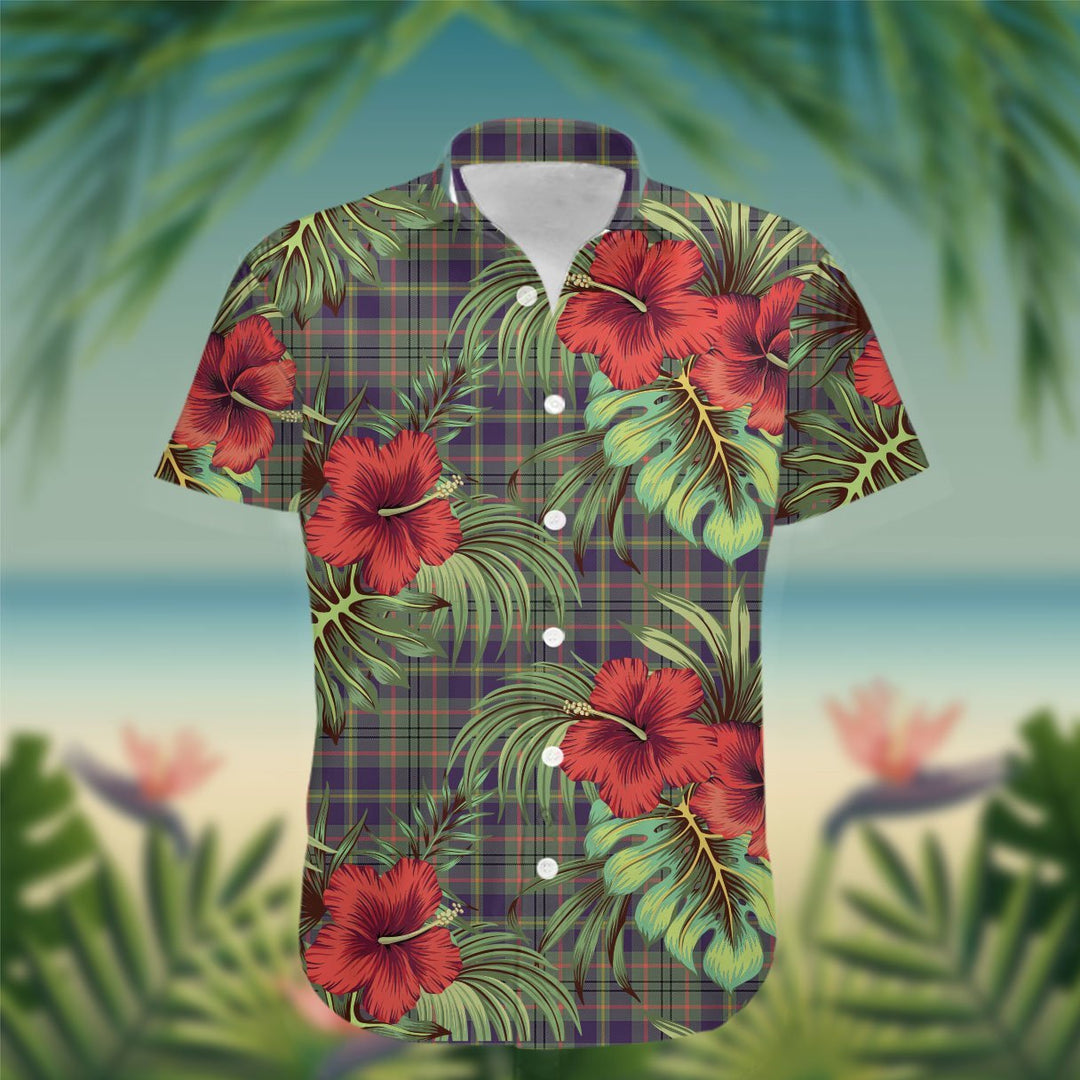 Taylor Tartan Hawaiian Shirt Hibiscus, Coconut, Parrot, Pineapple - Tropical Garden Shirt