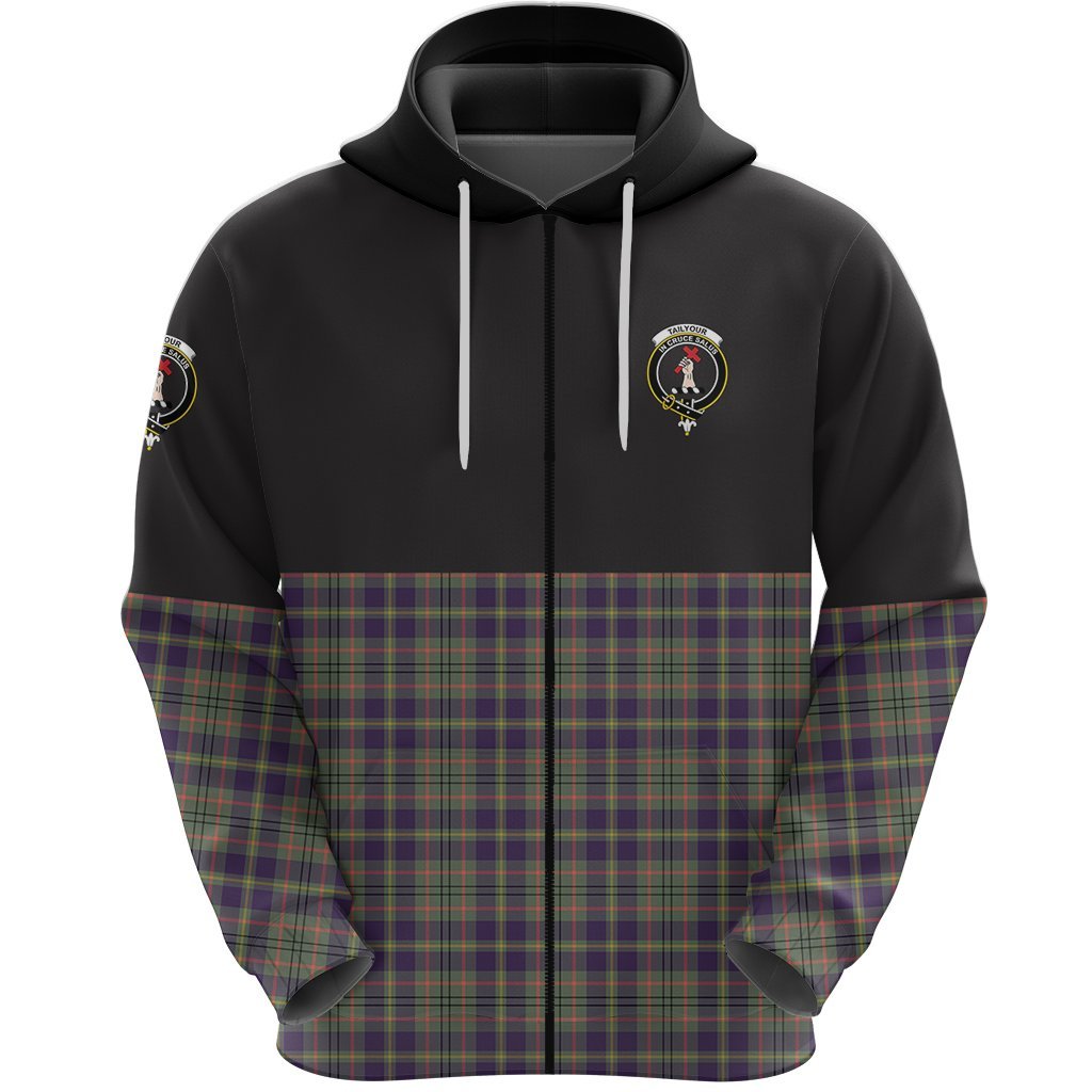 Taylor Weathered Clan Half Of Tartan Zipper Hoodie