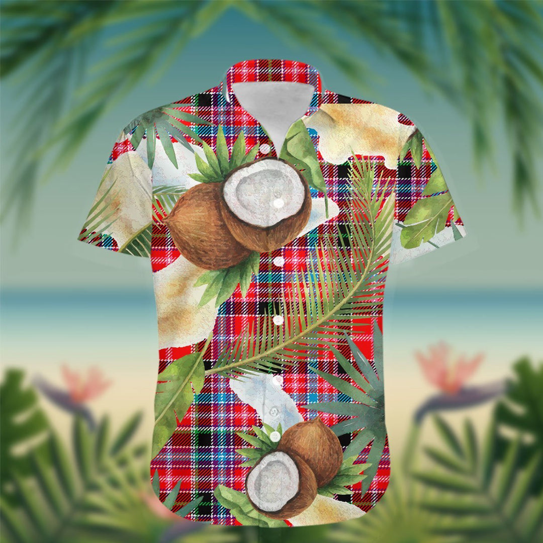 Udny Tartan Hawaiian Shirt Hibiscus, Coconut, Parrot, Pineapple - Tropical Garden Shirt