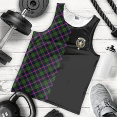 Urquhart Modern Tartan Crest Men's Tank Top - Cross Style