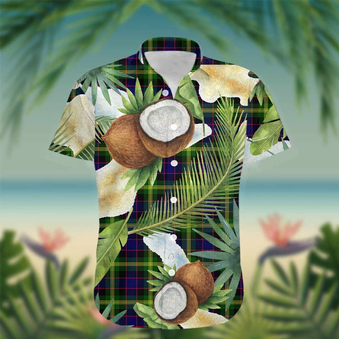 Watson Tartan Hawaiian Shirt Hibiscus, Coconut, Parrot, Pineapple - Tropical Garden Shirt