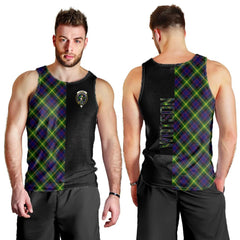 Watson Modern Tartan Crest Men's Tank Top - Cross Style