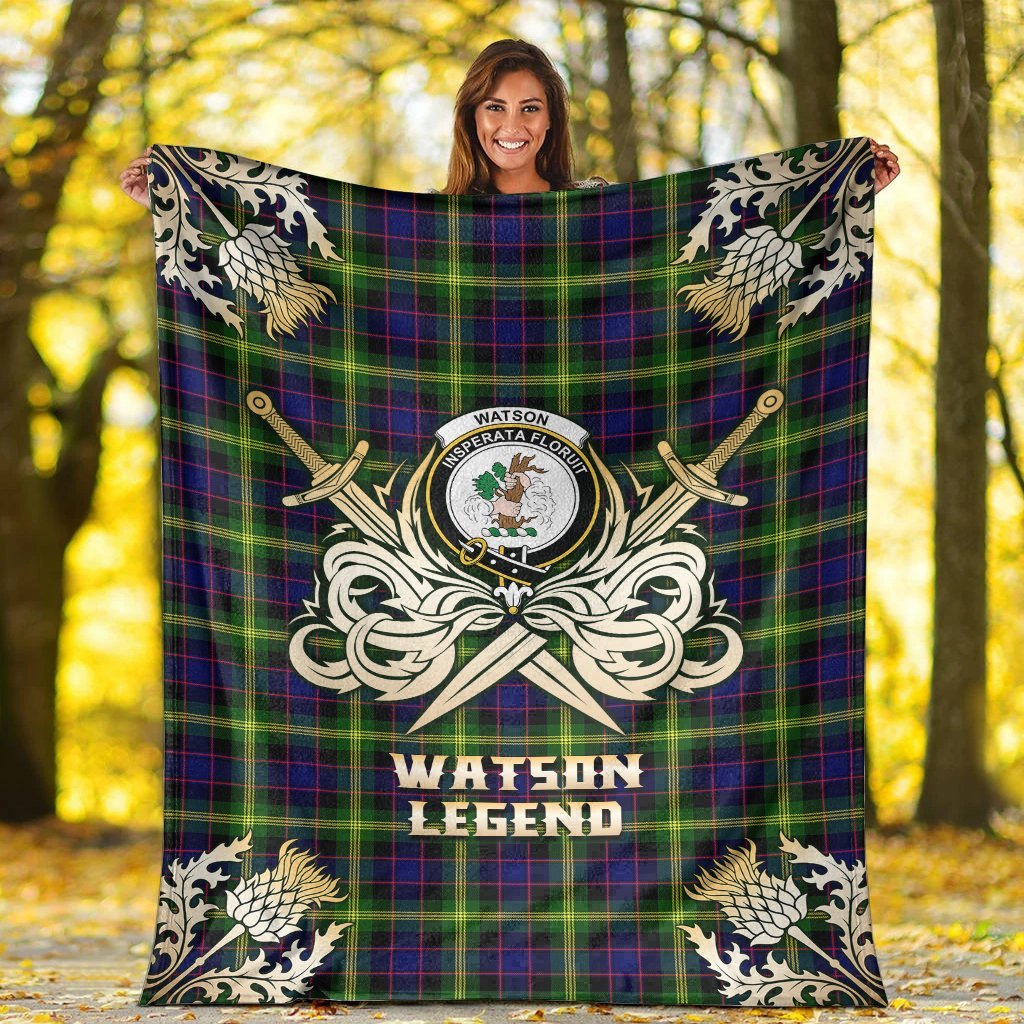 Watson Modern Tartan Gold Courage Symbol Blanket