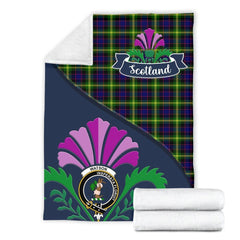 Watson Tartan Crest Premium Blanket - Thistle Style