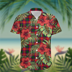 Wauchope (or Waugh) Tartan Hawaiian Shirt Hibiscus, Coconut, Parrot, Pineapple - Tropical Garden Shirt