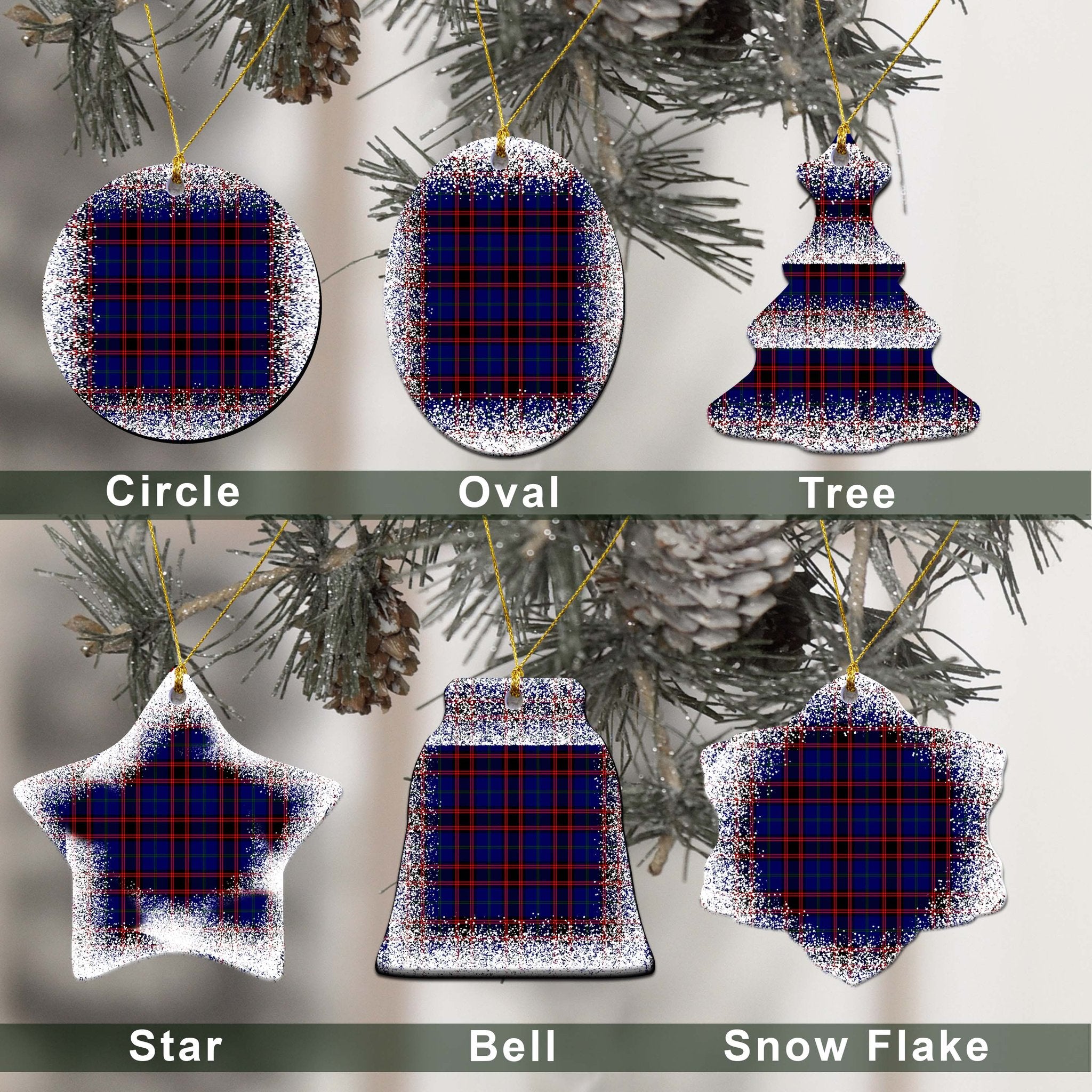 Wedderburn Tartan Christmas Ceramic Ornament - Snow Style