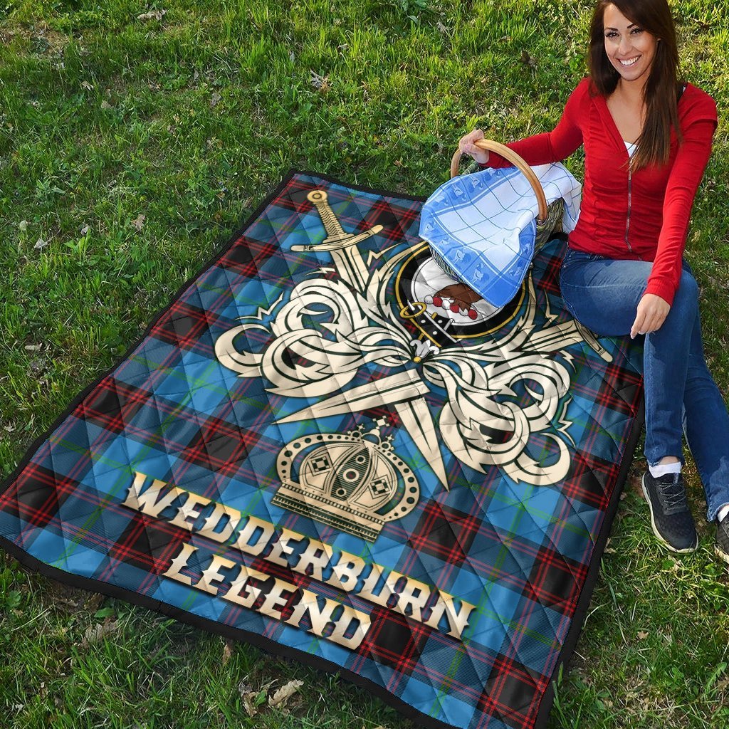 Wedderburn Tartan Crest Legend Gold Royal Premium Quilt