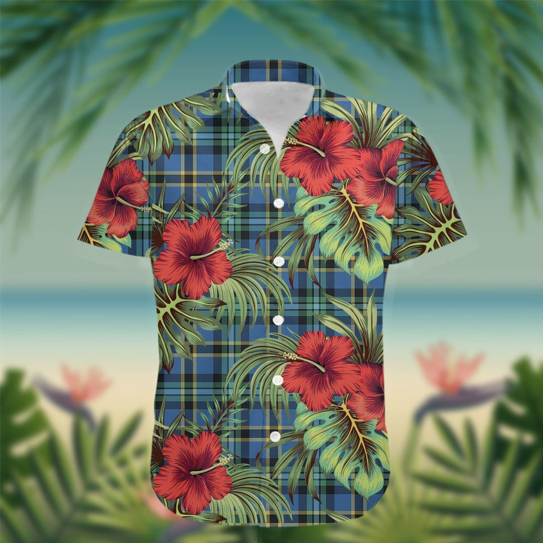 Weir Tartan Hawaiian Shirt Hibiscus, Coconut, Parrot, Pineapple - Tropical Garden Shirt