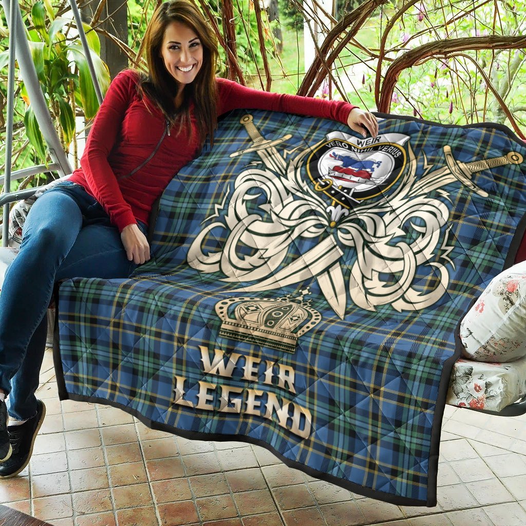 Weir Ancient Tartan Crest Legend Gold Royal Premium Quilt