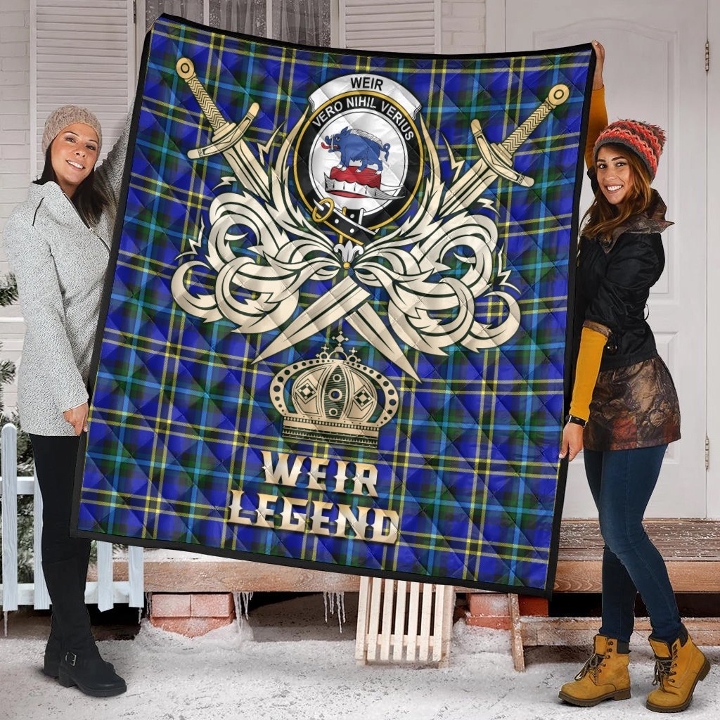 Weir Modern Tartan Crest Legend Gold Royal Premium Quilt