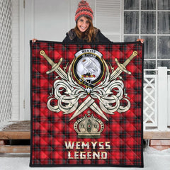 Wemyss Modern Tartan Crest Legend Gold Royal Premium Quilt