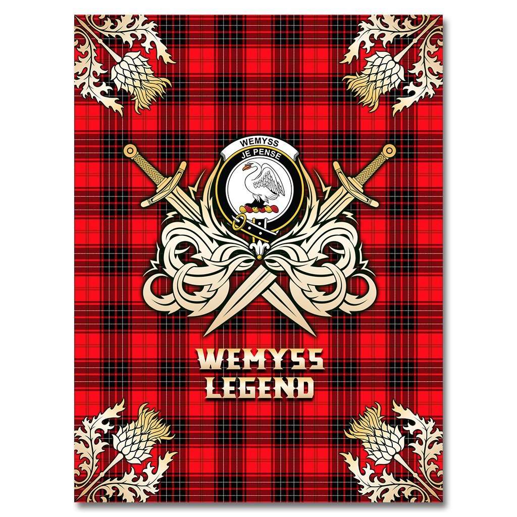 Wemyss Modern Tartan Gold Courage Symbol Blanket