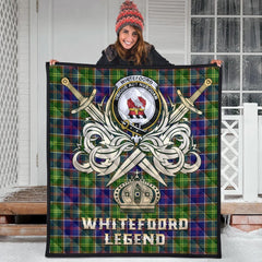 Whitefoord Modern Tartan Crest Legend Gold Royal Premium Quilt