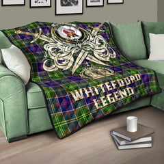 Whitefoord Modern Tartan Crest Legend Gold Royal Premium Quilt