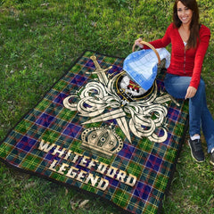 Whitefoord Modern Tartan Crest Legend Gold Royal Premium Quilt
