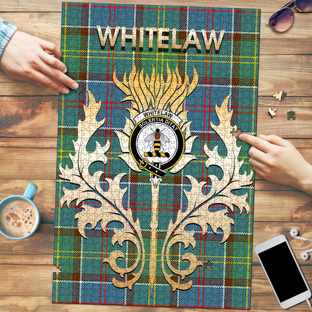 Whitelaw Tartan Crest Thistle Jigsaw Puzzles