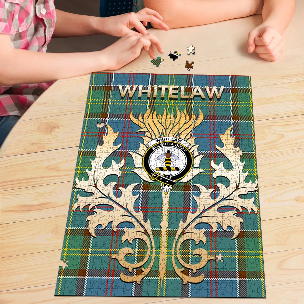 Whitelaw Tartan Crest Thistle Jigsaw Puzzles